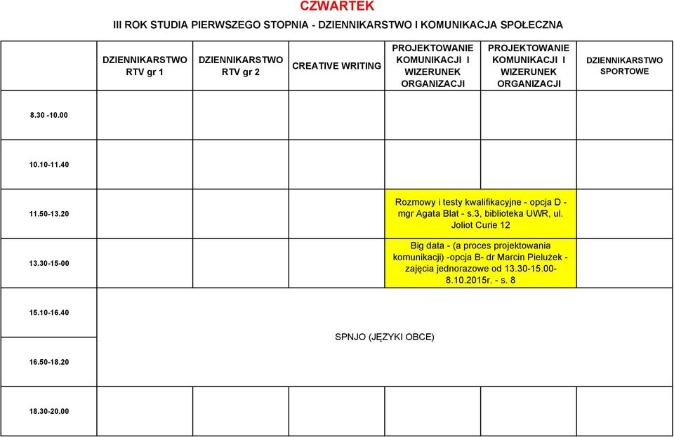 Joliot Curie 12 Big data - (a proces projektowania komunikacji) -opcja B- dr