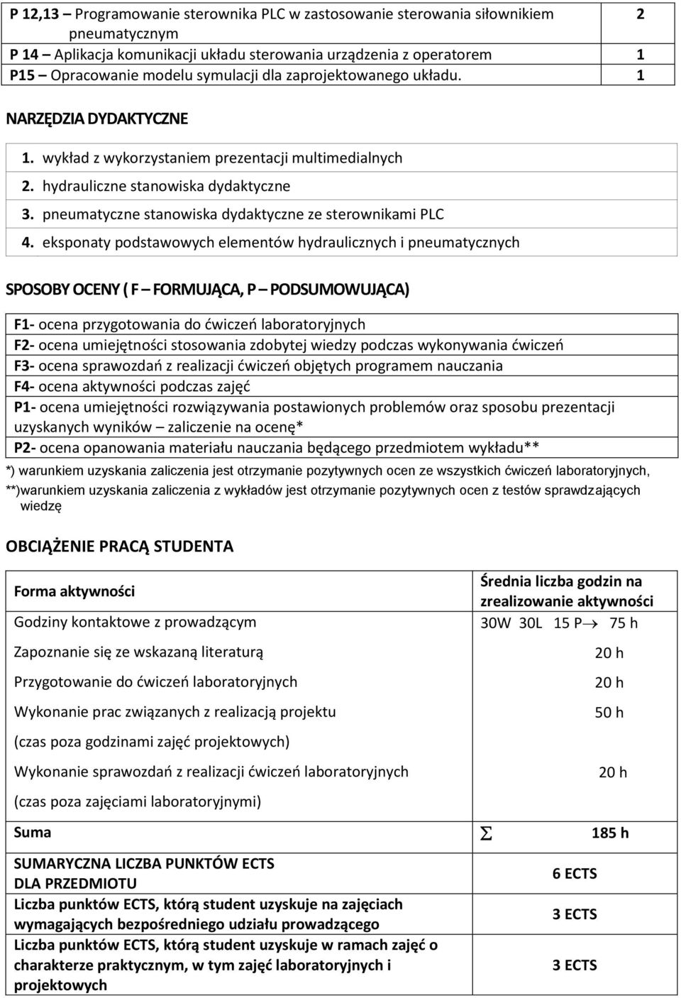 pneumatyczne stanowiska dydaktyczne ze sterownikami PLC 4.