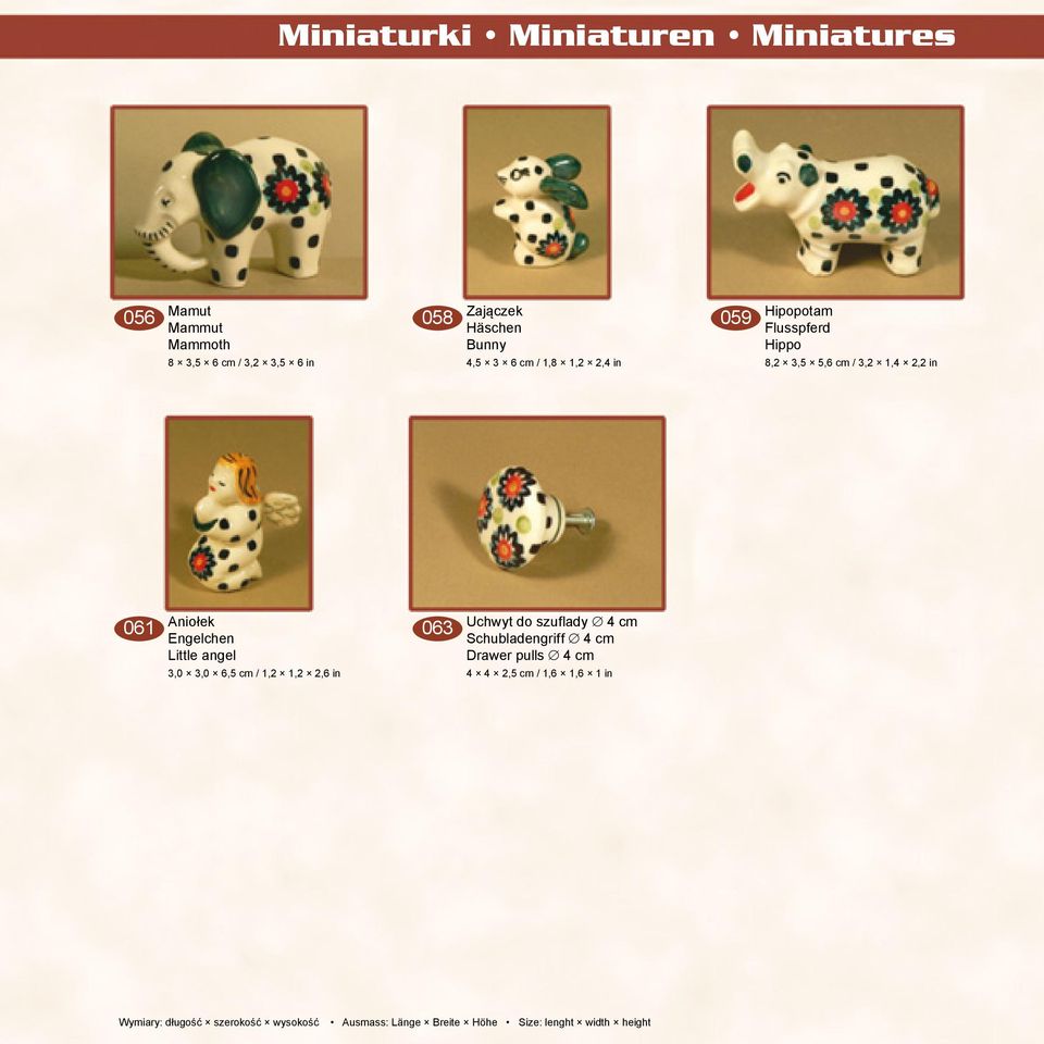 Little angel 3,0 3,0 6,5 cm / 1,2 1,2 2,6 in 063 Uchwyt do szuflady 4 cm Schubladengriff 4 cm Drawer pulls 4 cm