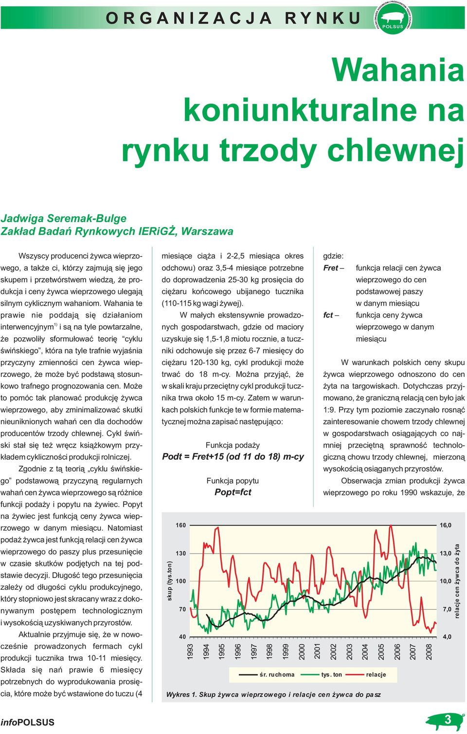 Wahania te prawie nie pddają się działanim 1) interwencyjnym i są na tyle pwtarzalne, że pzwliły sfrmułwać terię cyklu świńskieg, która na tyle trafnie wyjaśnia przyczyny zmiennści cen żywca