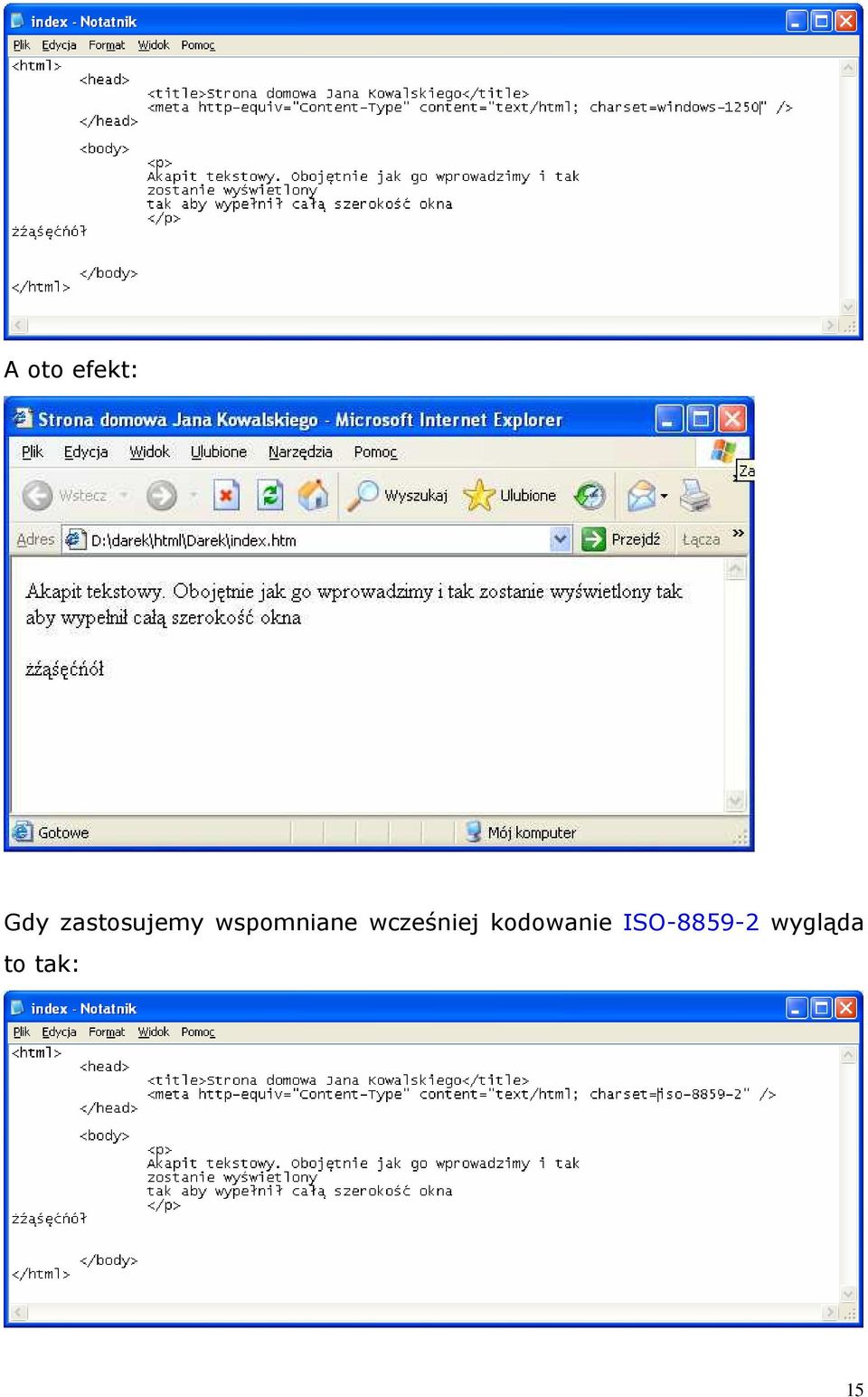 wcześniej kodowanie