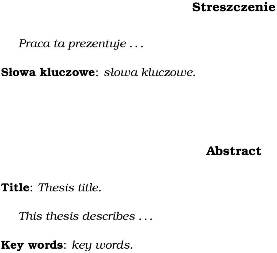Abstract Title: Thesis title.