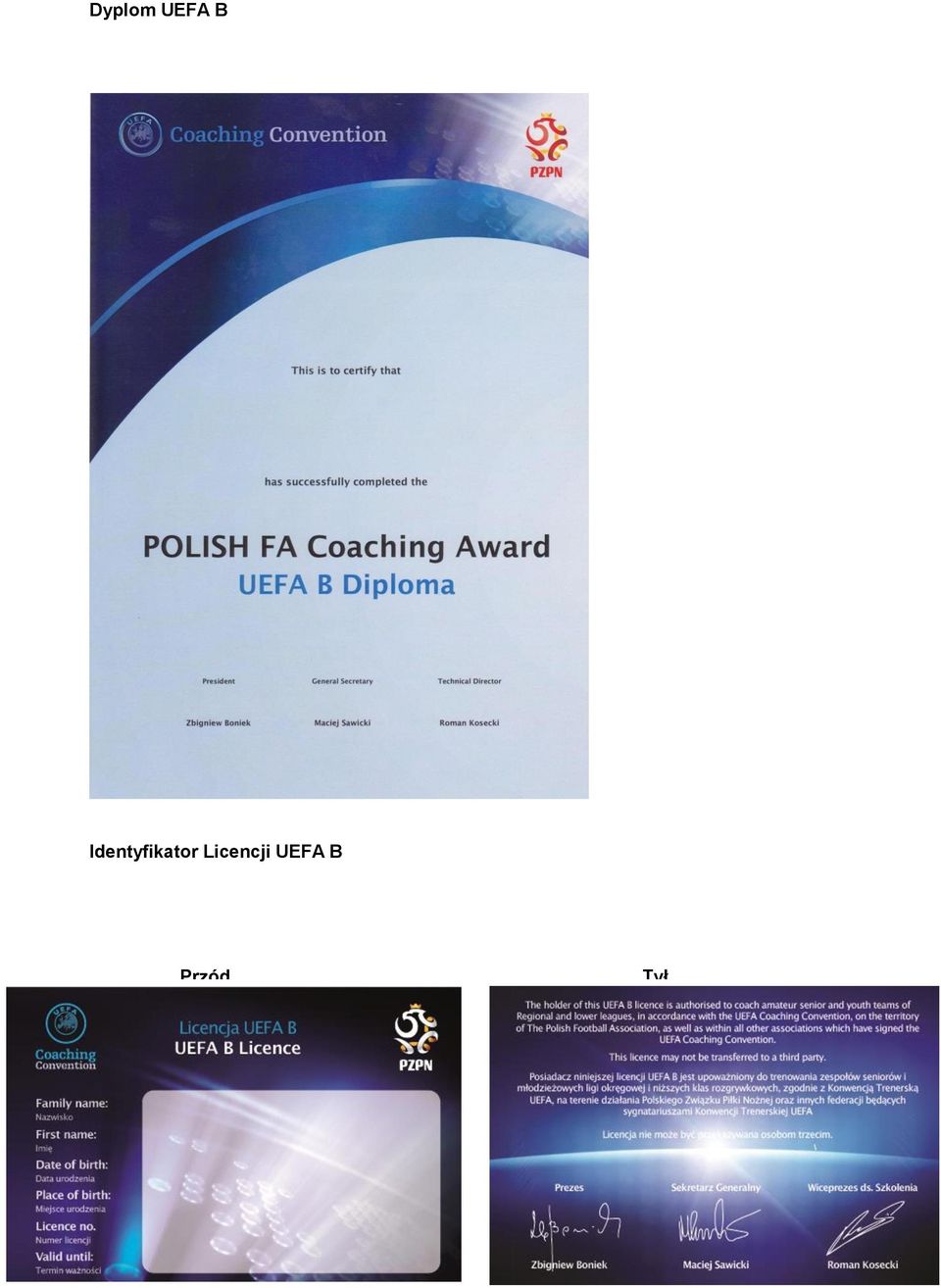 Licencji UEFA