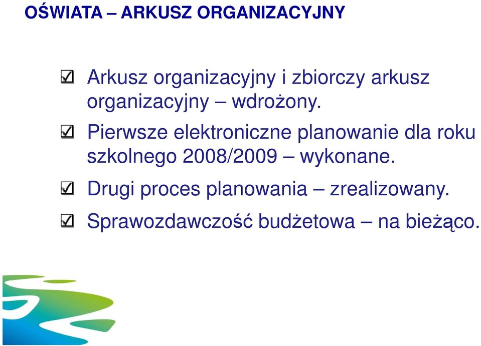 Pierwsze elektroniczne planowanie dla roku szkolnego