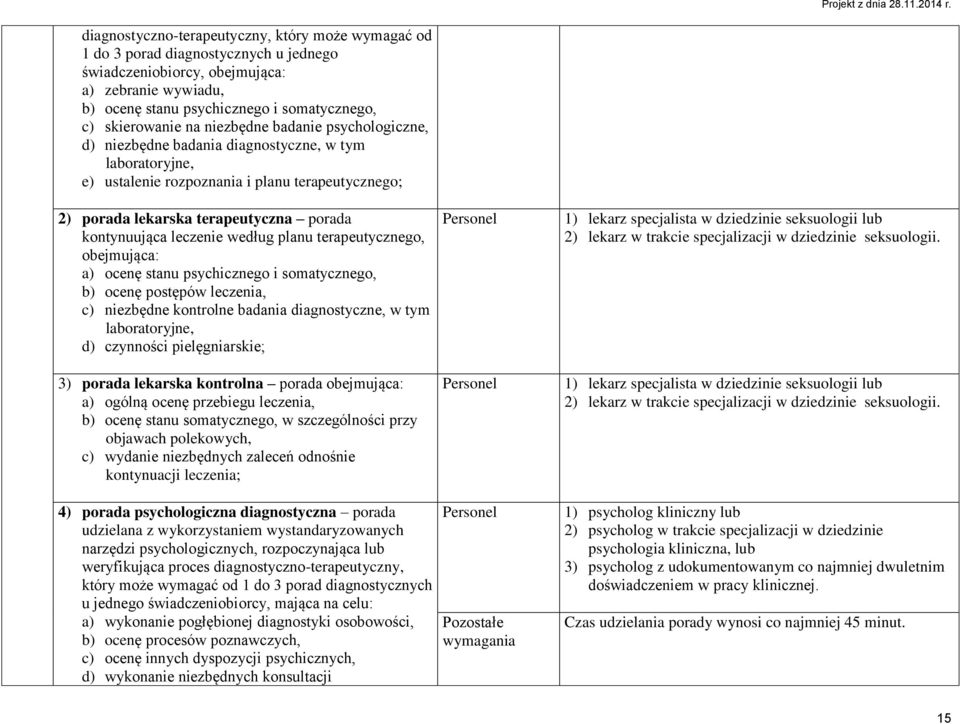 kontynuująca leczenie według planu terapeutycznego, obejmująca: a) ocenę stanu psychicznego i somatycznego, b) ocenę postępów leczenia, c) niezbędne kontrolne badania diagnostyczne, w tym