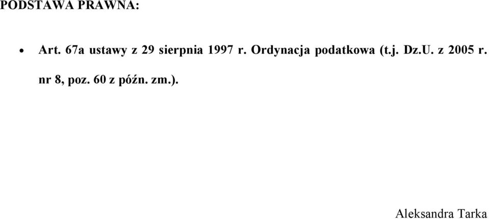 Ordynacja podatkowa (t.j. Dz.U.