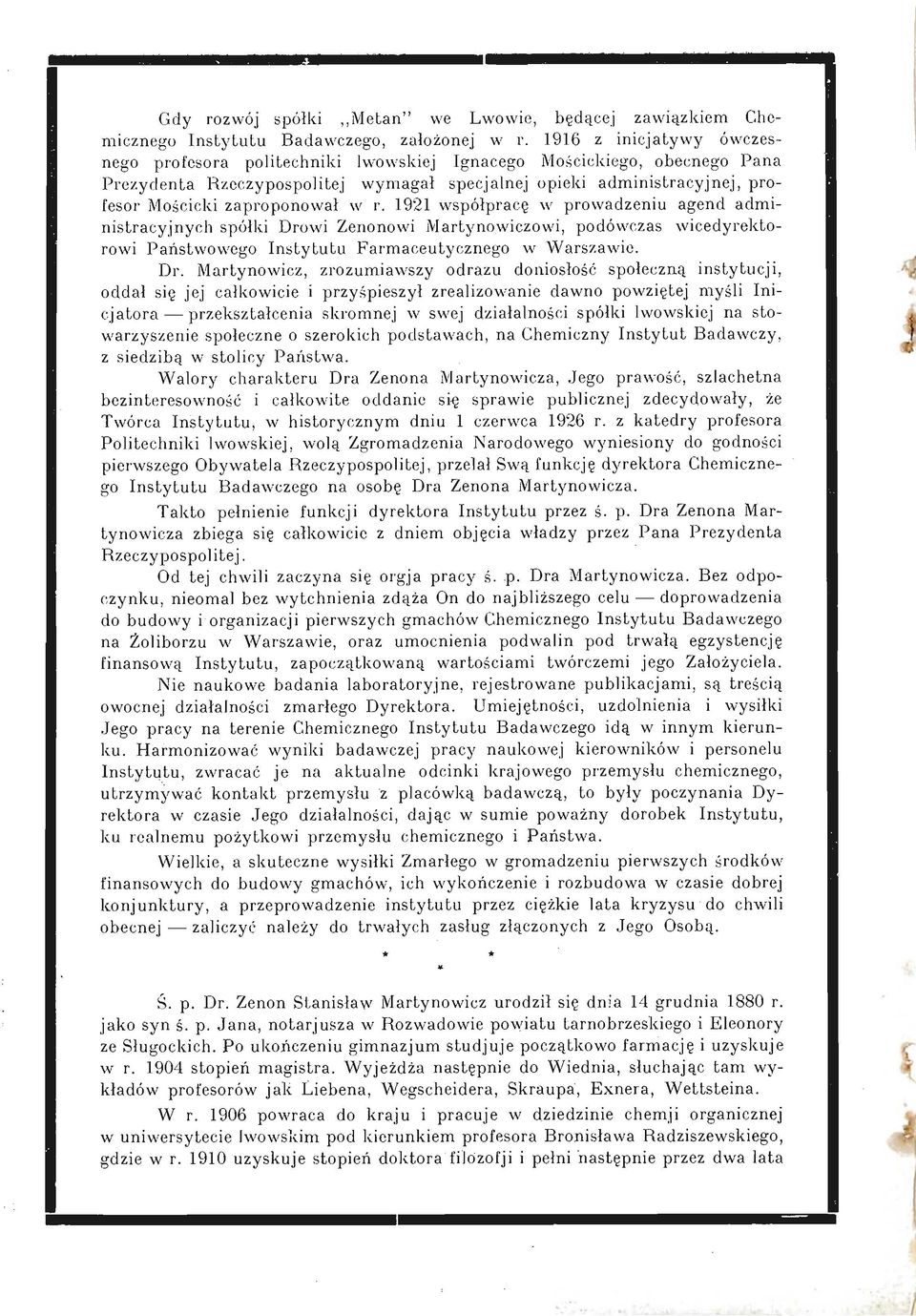 1921 współpacę w powadzeniu agend administacyjnych spółki Do