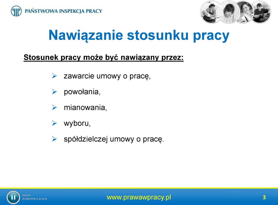 pracę, powołania, mianowania, wyboru,