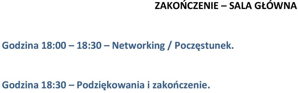 Networking / Poczęstunek.