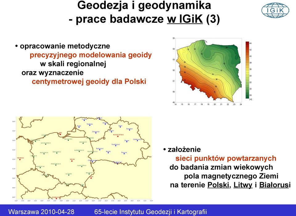 geoidy dla Polski założenie sieci punktów powtarzanych do badania