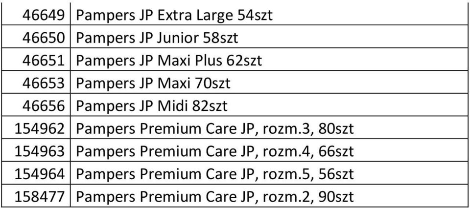 Pampers Premium Care JP, rozm.3, 80szt 154963 Pampers Premium Care JP, rozm.