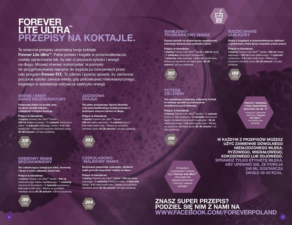 Możesz również wykorzystać te pomysły do przygotowywania napojów do wypicia po ćwiczeniach przez cały program F.I.T.
