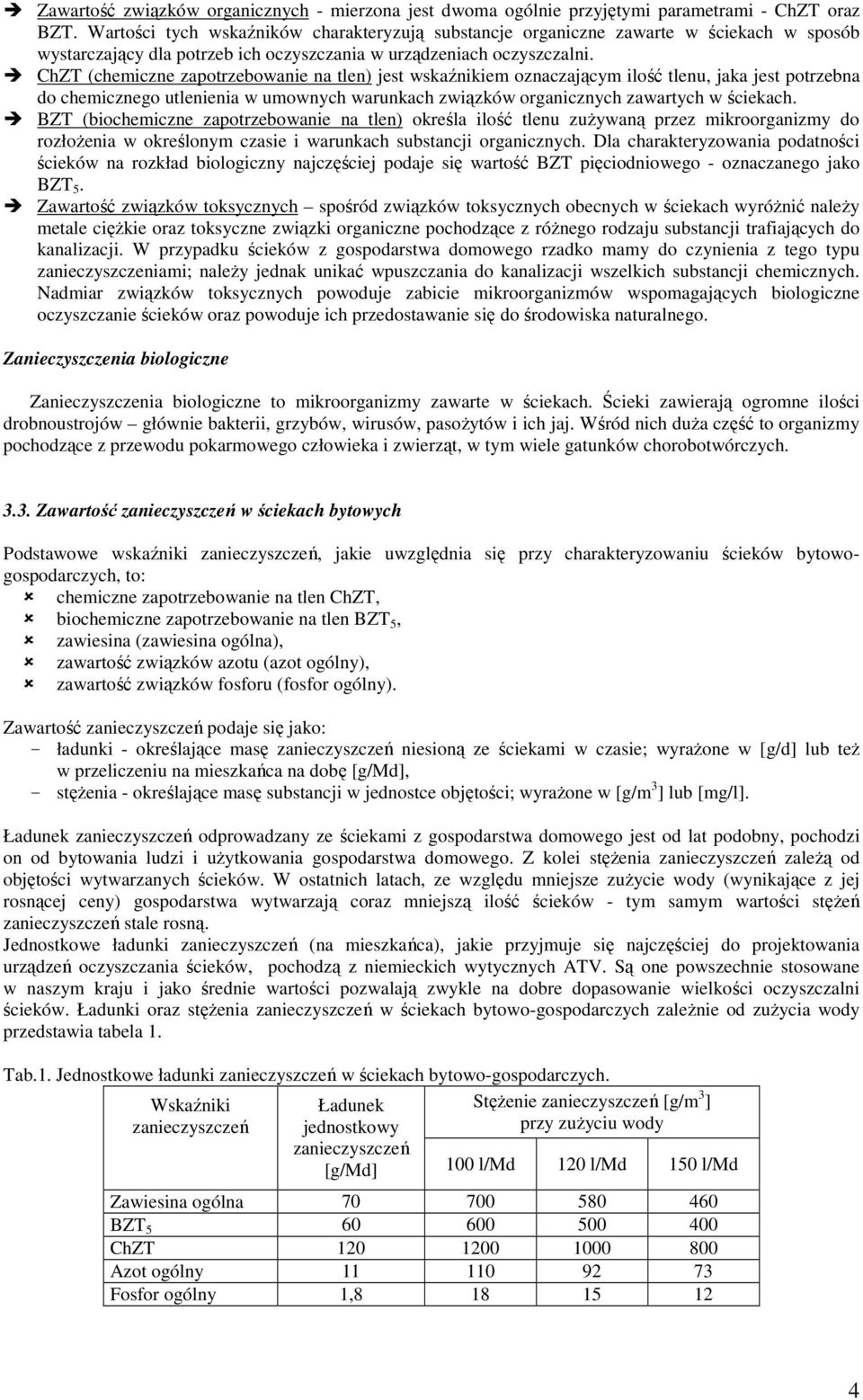 ChZT (chemiczne zapotrzebowanie na tlen) jest wskaźnikiem oznaczającym ilość tlenu, jaka jest potrzebna do chemicznego utlenienia w umownych warunkach związków organicznych zawartych w ściekach.