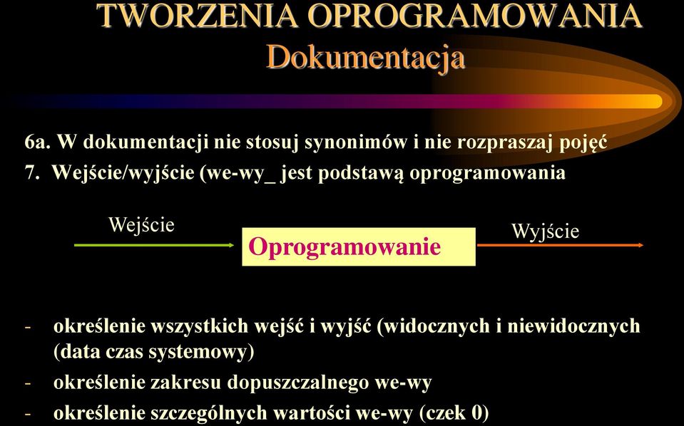 Wejście/wyjście (we-wy_ jest podstawą oprogramowania Wejście Oprogramowanie Wyjście -