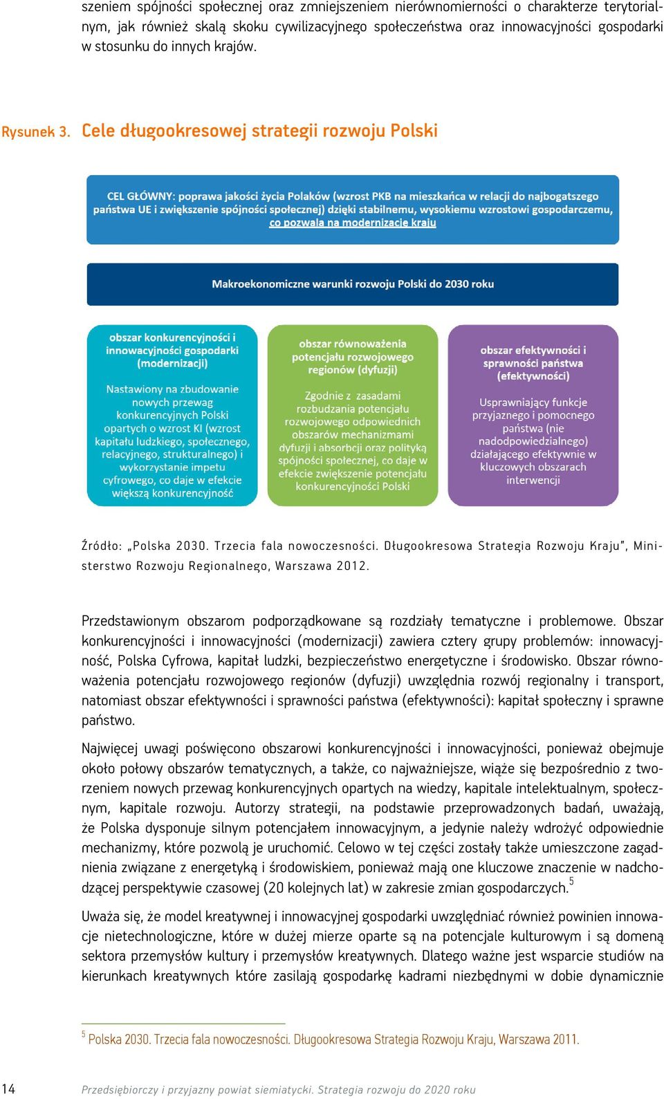 Długookresowa Strategia Rozwoju Kraju, Ministerstwo Rozwoju Regionalnego, Warszawa 212. Przedstawionym obszarom podporządkowane są rozdziały tematyczne i problemowe.