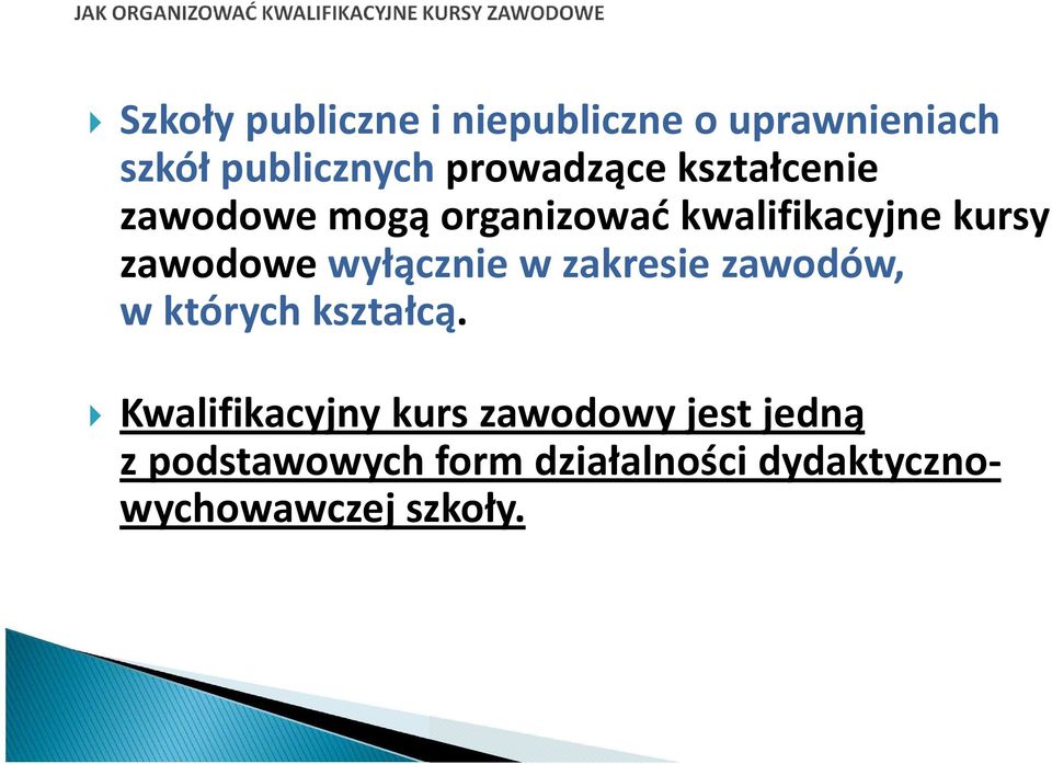 zawodowe wyłącznie w zakresie zawodów, w których kształcą.