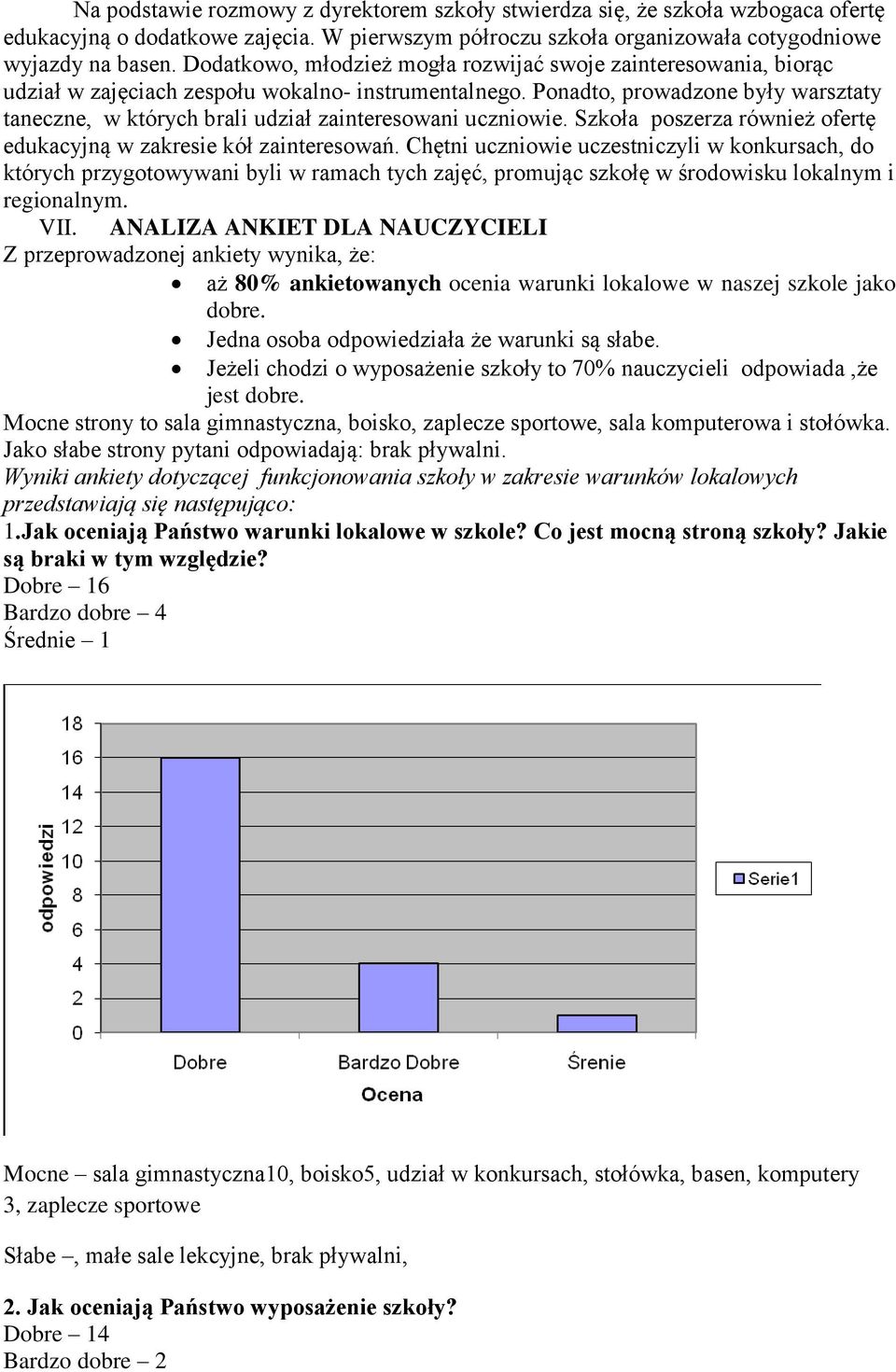 Ponadto, prowadzone były warsztaty taneczne, w których brali udział zainteresowani uczniowie. Szkoła poszerza również ofertę edukacyjną w zakresie kół zainteresowań.