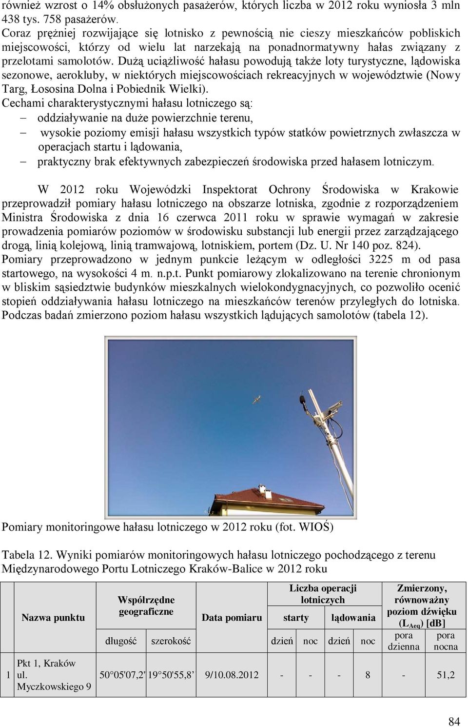 Dużą uciążliwość hałasu powodują także loty turystyczne, lądowiska sezonowe, aerokluby, w niektórych miejscowościach rekreacyjnych w województwie (Nowy Targ, Łososina Dolna i Pobiednik Wielki).
