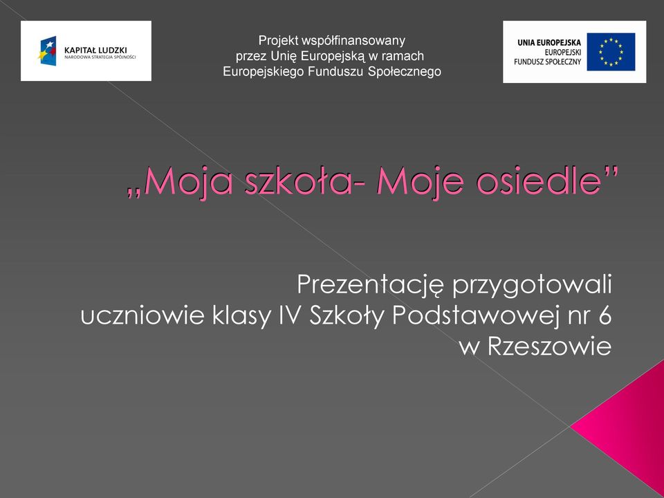 szkoła- Moje osiedle Prezentację przygotowali