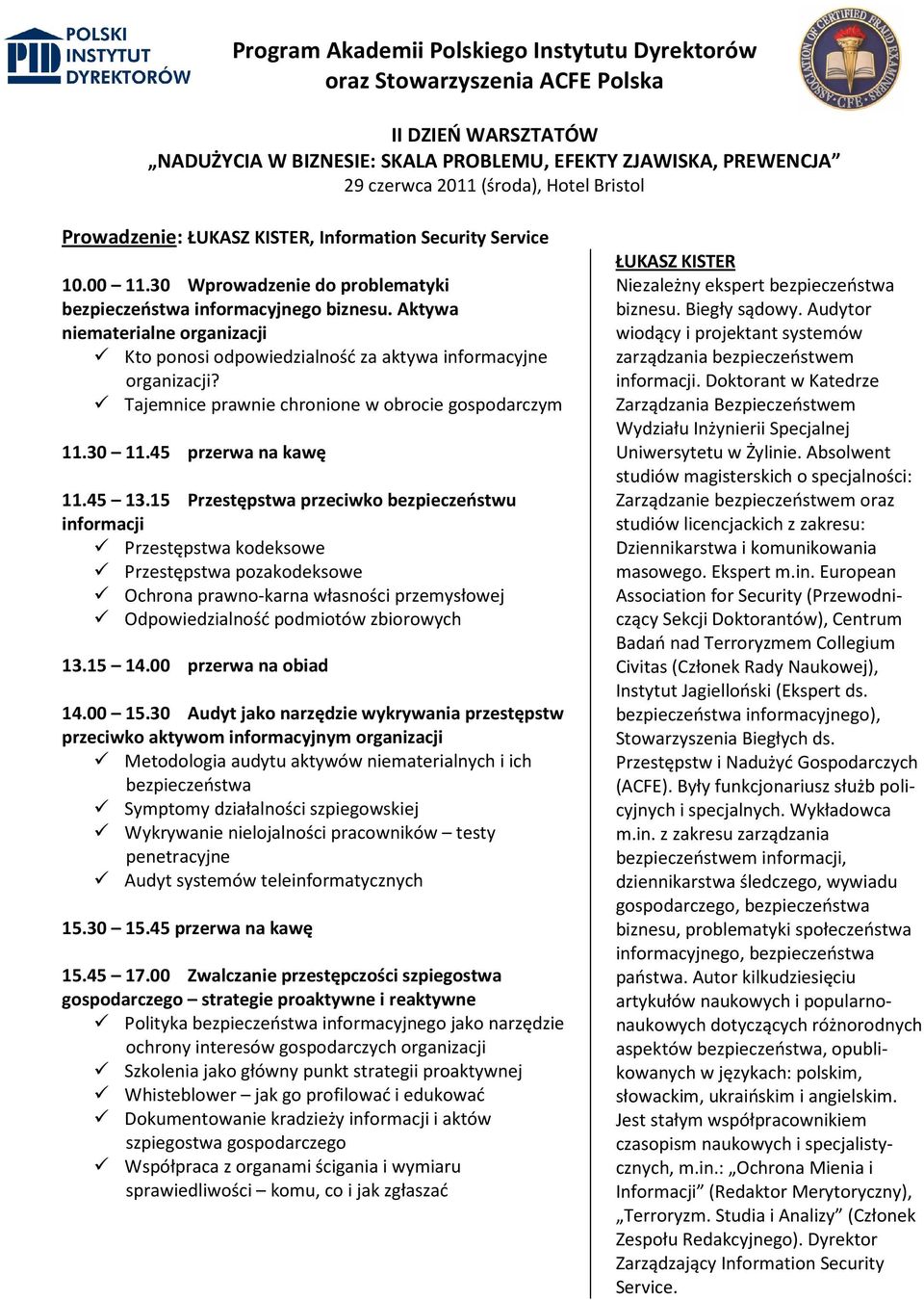 Tajemnice prawnie chronione w obrocie gospodarczym 11.45 13.