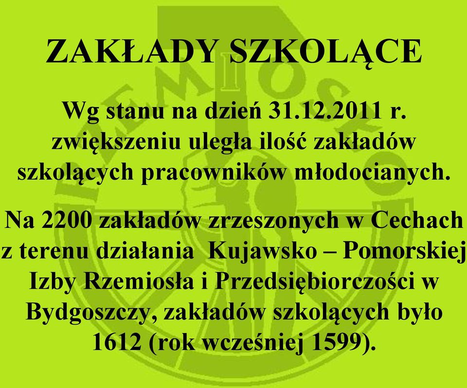 Na 2200 zakładów zrzeszonych w Cechach z terenu działania Kujawsko