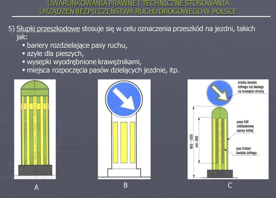 pasy ruchu, azyle dla pieszych, wysepki wyodrębnione