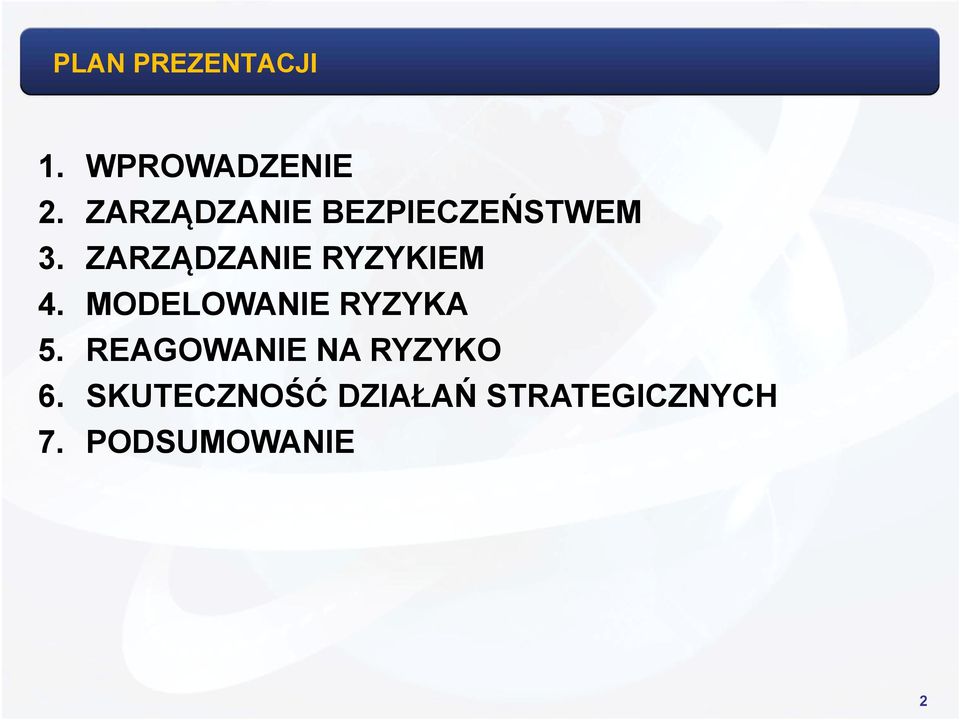 ZARZĄDZANIE Ą RYZYKIEM 4. MODELOWANIE RYZYKA 5.