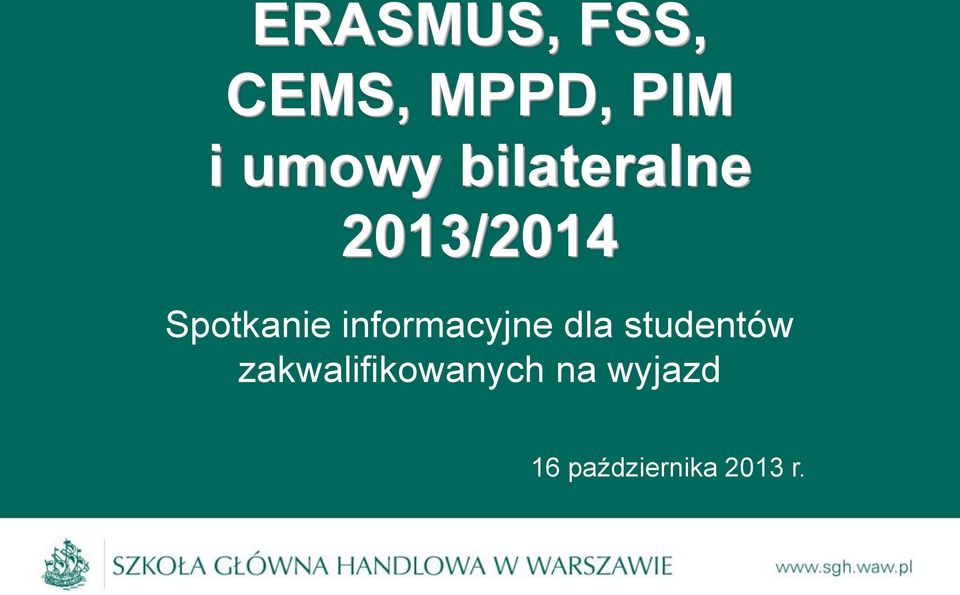 Spotkanie informacyjne dla studentów