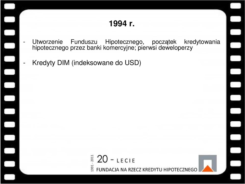 początek kredytowania hipotecznego