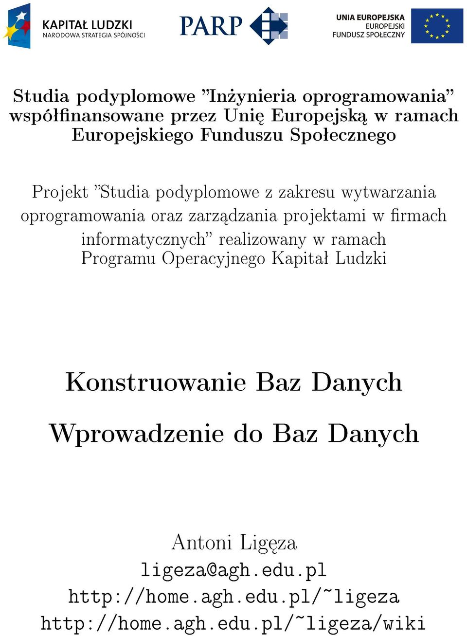 projektami w rmach informatycznych realizowany w ramach Programu Operacyjnego Kapitaª Ludzki Konstruowanie