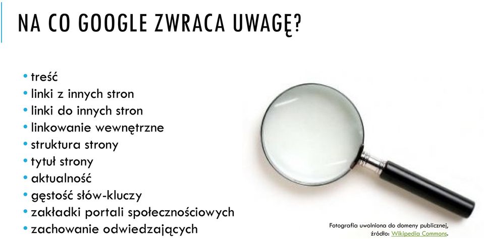 struktura strony tytuł strony aktualność gęstość słów-kluczy zakładki