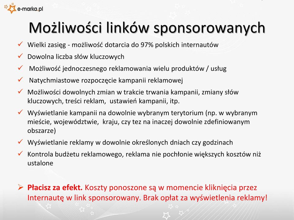 Wyświetlanie kampanii na dowolnie wybranym terytorium (np.