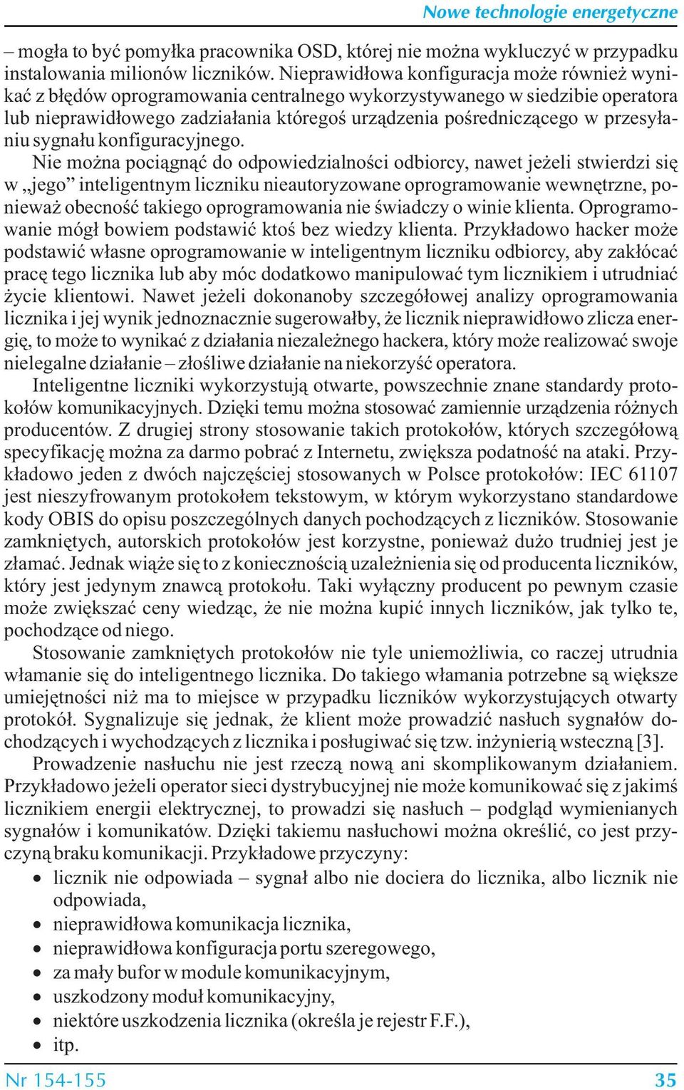 przesyłaniu sygnału konfiguracyjnego.