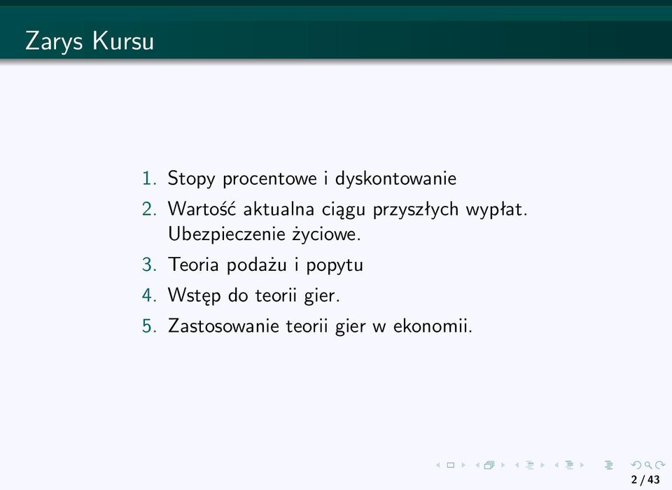 Ubezpieczenie życiowe. 3. Teoria podażu i popytu 4.