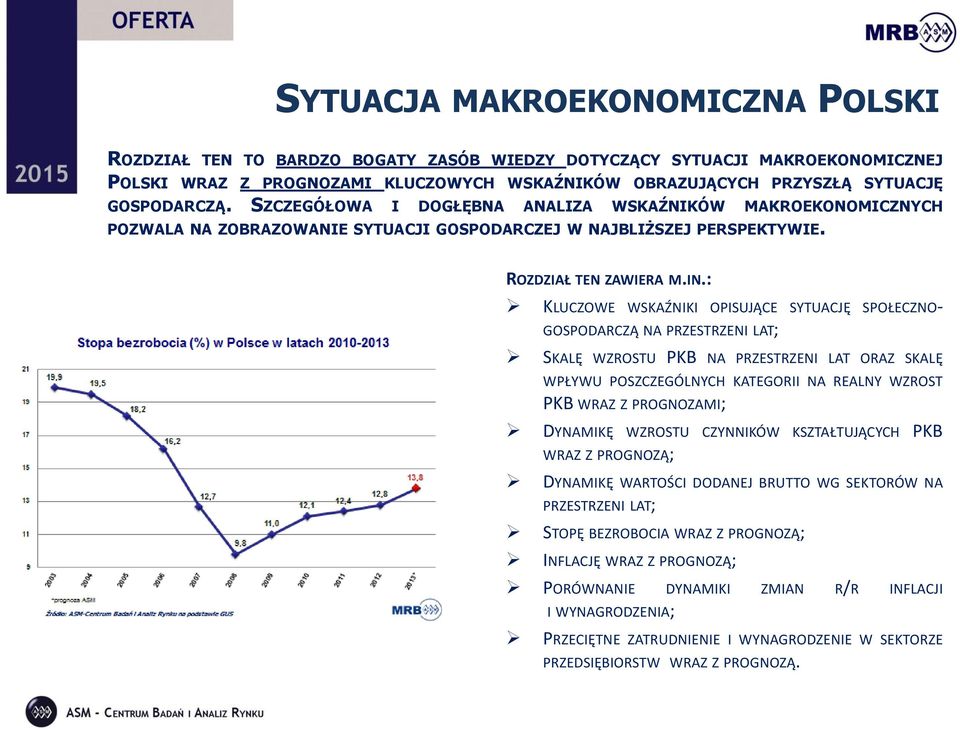 : KLUCZOWE WSKAŹNIKI OPISUJĄCE SYTUACJĘ SPOŁECZNO- GOSPODARCZĄ NA PRZESTRZENI LAT; SKALĘ WZROSTU PKB NA PRZESTRZENI LAT ORAZ SKALĘ WPŁYWU POSZCZEGÓLNYCH KATEGORII NA REALNY WZROST PKB WRAZ Z