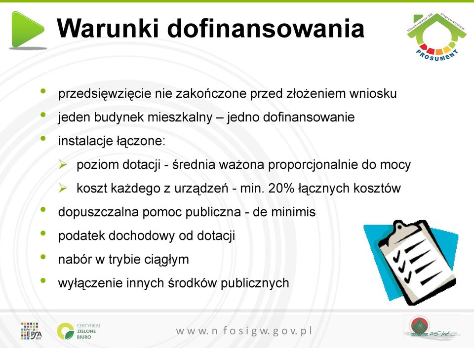 proporcjonalnie do mocy koszt każdego z urządzeń - min.