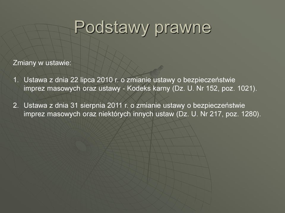 (Dz. U. Nr 152, poz. 1021). 2. Ustawa z dnia 31 sierpnia 2011 r.