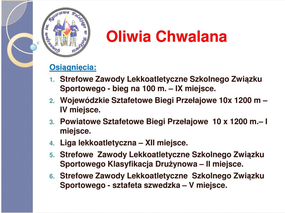 Powiatowe Sztafetowe Biegi Przełajowe 10 x 1200 m. I 4. Liga lekkoatletyczna XII 5.