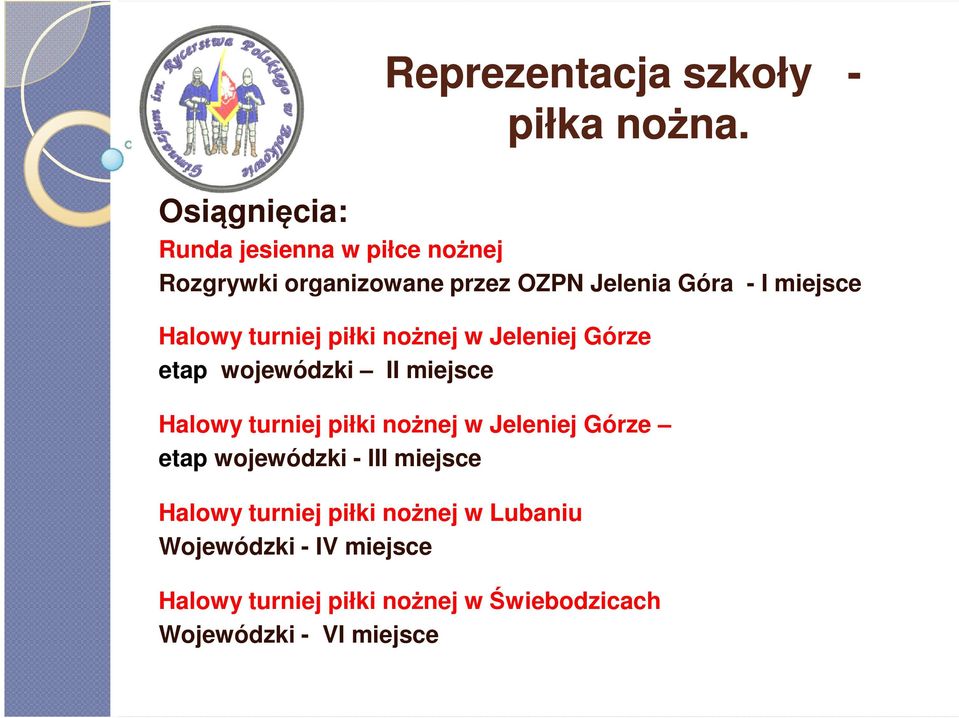 turniej piłki nożnej w Jeleniej Górze etap wojewódzki II miejsce Halowy turniej piłki nożnej w