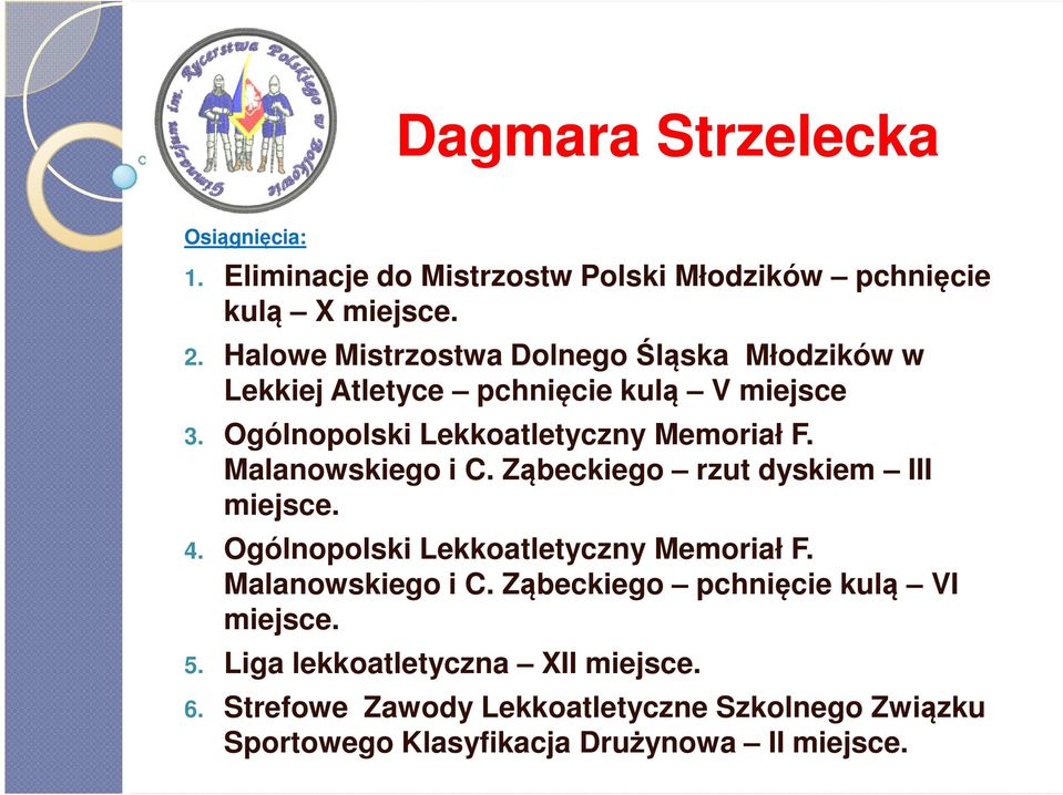 Ogólnopolski Lekkoatletyczny Memoriał F. Malanowskiego i C. Ząbeckiego rzut dyskiem III 4.