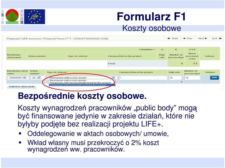 zakresie działań, które nie byłyby podjęte bez realizacji projektu LIFE+.