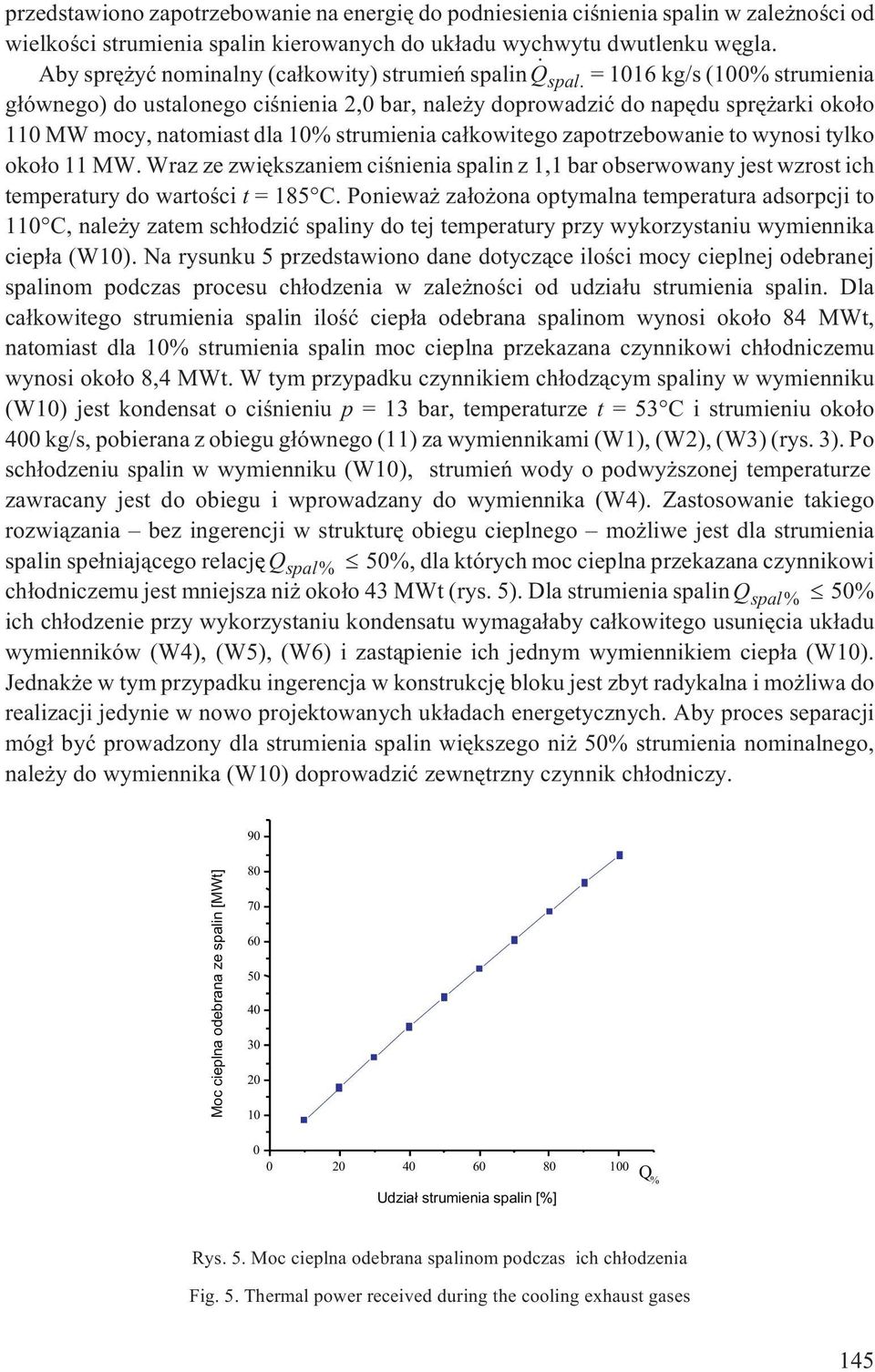 = 16 kg/s (0% strumienia g³ównego) do ustalonego ciœnienia 2,0 bar, nale y doprowadziæ do napêdu sprê arki oko³o 1 MW mocy, natomiast dla % strumienia ca³kowitego zapotrzebowanie to wynosi tylko