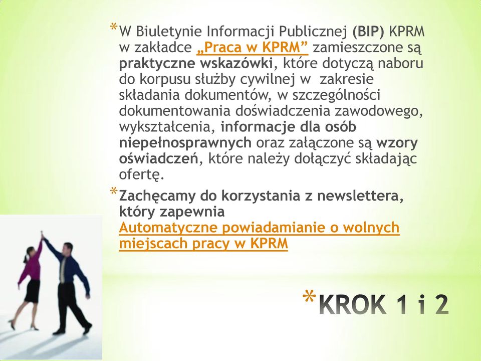 zawodowego, wykształcenia, informacje dla osób niepełnosprawnych oraz załączone są wzory oświadczeń, które należy dołączyć