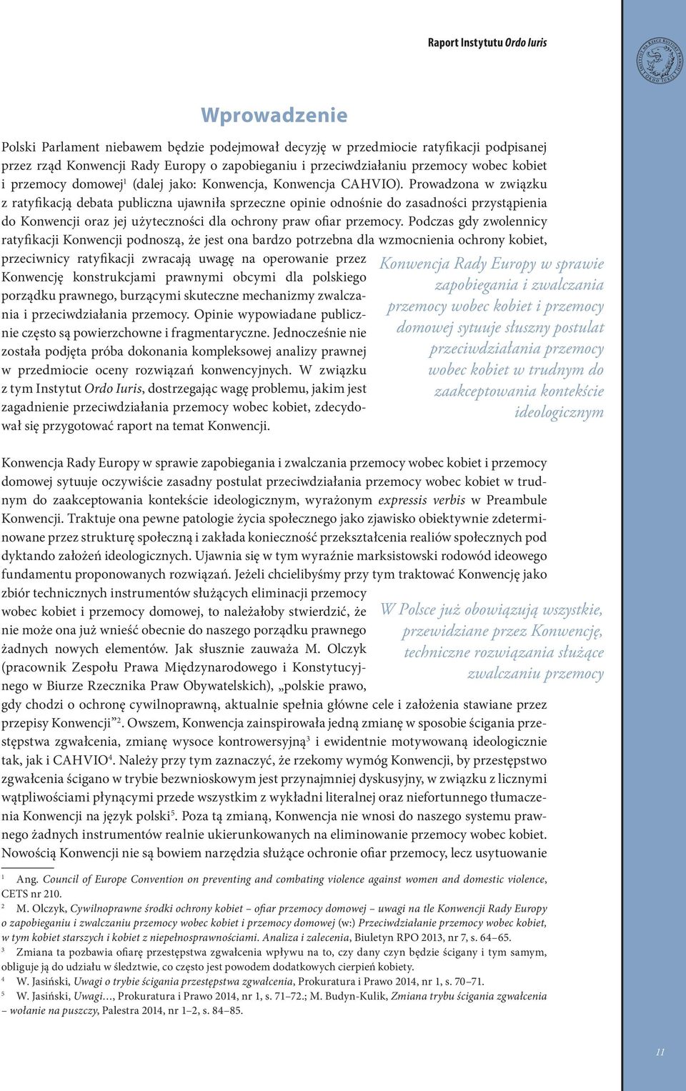 Prowadzona w związku z ratyfikacją debata publiczna ujawniła sprzeczne opinie odnośnie do zasadności przystąpienia do Konwencji oraz jej użyteczności dla ochrony praw ofiar przemocy.