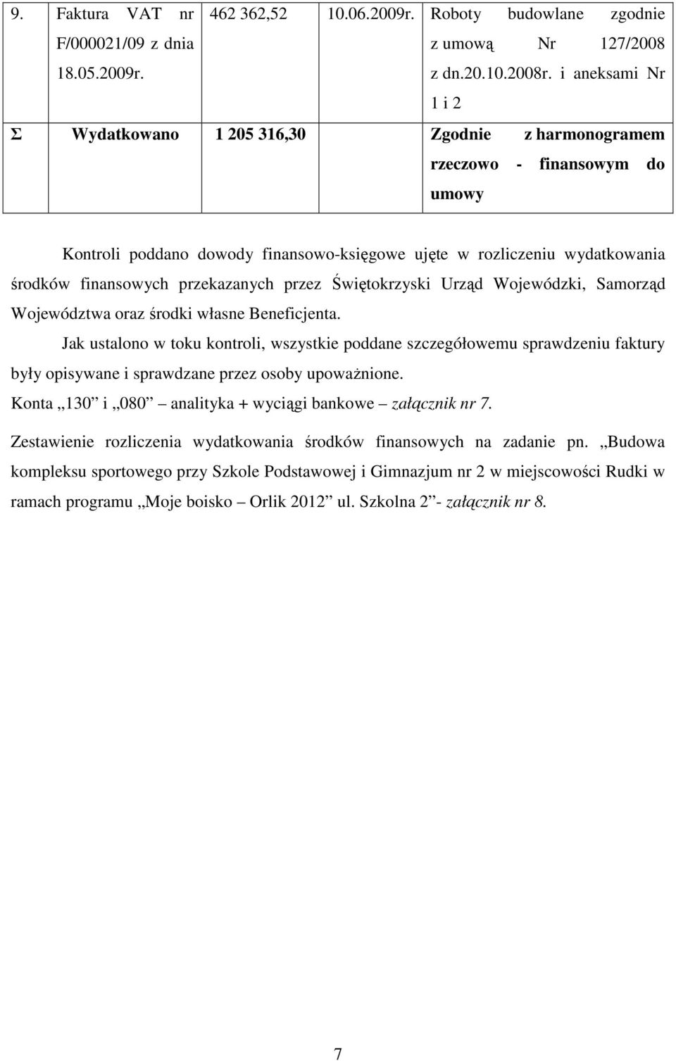 przekazanych przez Świętokrzyski Urząd Wojewódzki, Samorząd Województwa oraz środki własne Beneficjenta.