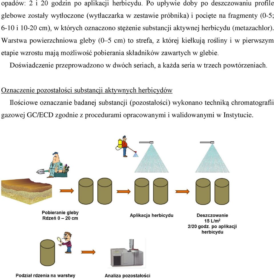 sustancji aktywnej hericydu (metazachlor.