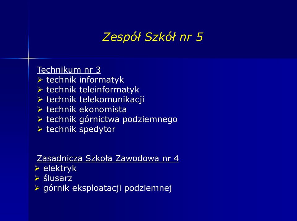 technik górnictwa podziemnego technik spedytor Zasadnicza