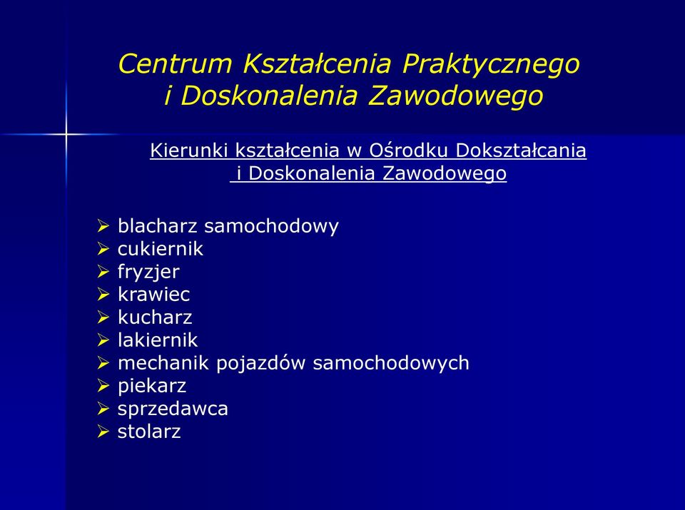 Zawodowego blacharz samochodowy cukiernik fryzjer krawiec