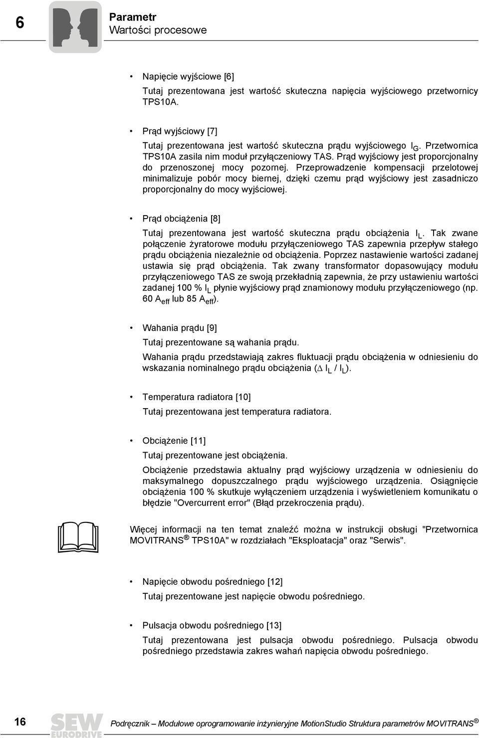 Prąd wyjściowy jest proporcjonalny do przenoszonej mocy pozornej.
