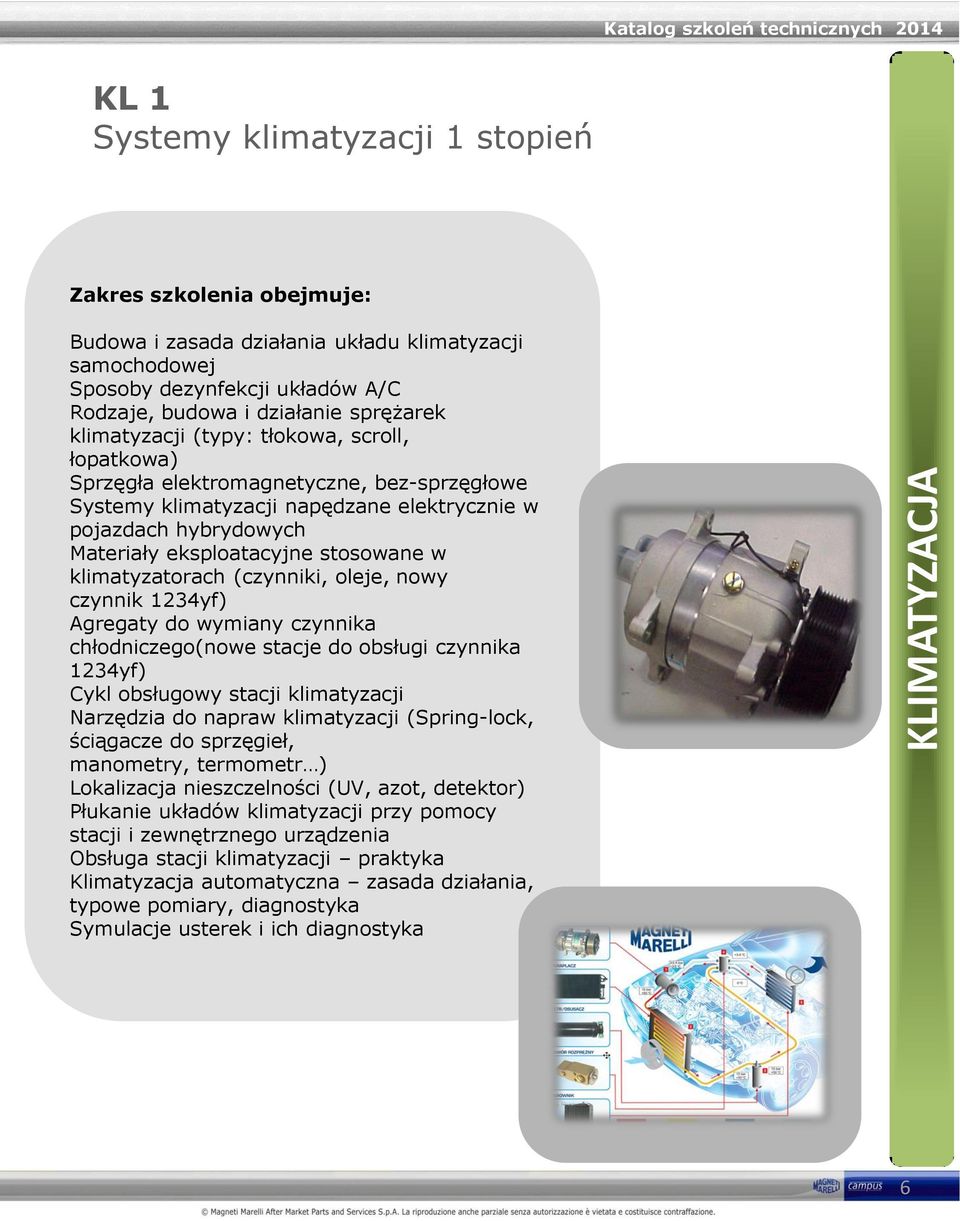 (czynniki, oleje, nowy czynnik 1234yf) Agregaty do wymiany czynnika chłodniczego(nowe stacje do obsługi czynnika 1234yf) Cykl obsługowy stacji klimatyzacji Narzędzia do napraw klimatyzacji